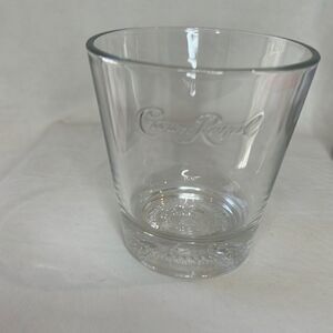 Crown Royal Rocks Glass 8 Oz Embossed Logo 3 1/4 In Round 3 1/2 In Tall Whiskey